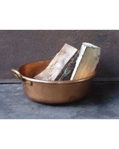 Cesta Leña de Cobre Pulido