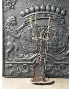 Antiguos Utensilios Chimenea Inglés