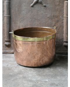 Cesta Leña de Cobre Pulido