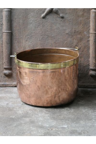 Cesta Leña de Cobre Pulido