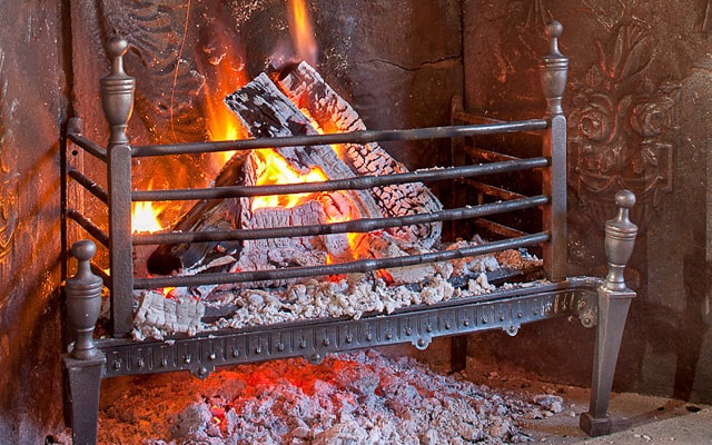 Placa de chimenea antigua - Morillos antiguos